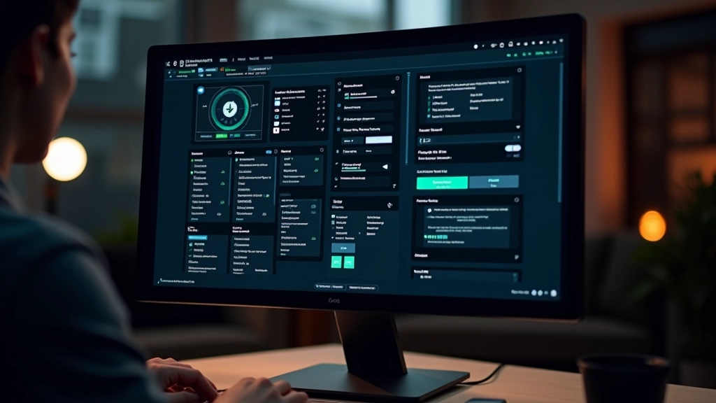 Professional game UI mockup showing polished menu design with icons and typography